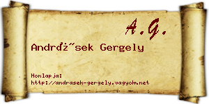 Andrásek Gergely névjegykártya